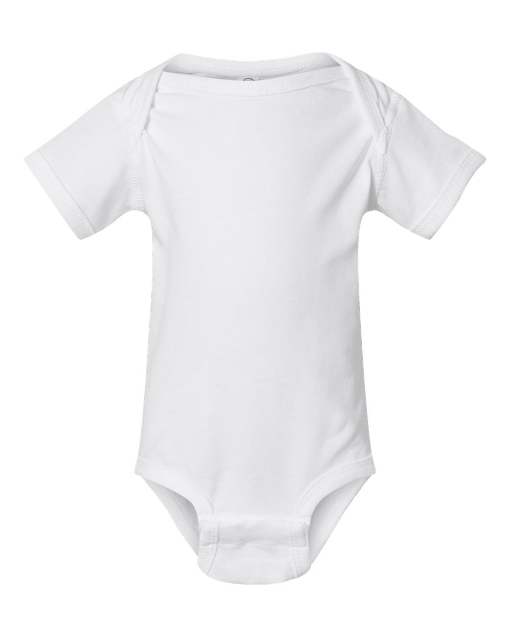 Front View of White Infant Fine Jersey Bodysuit - 4424