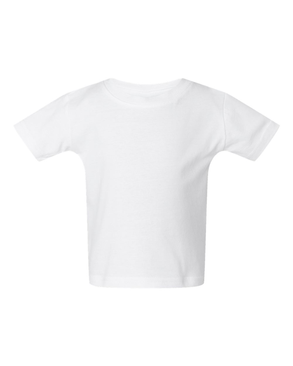Front View of White Infant Fine Jersey Tee - 3322