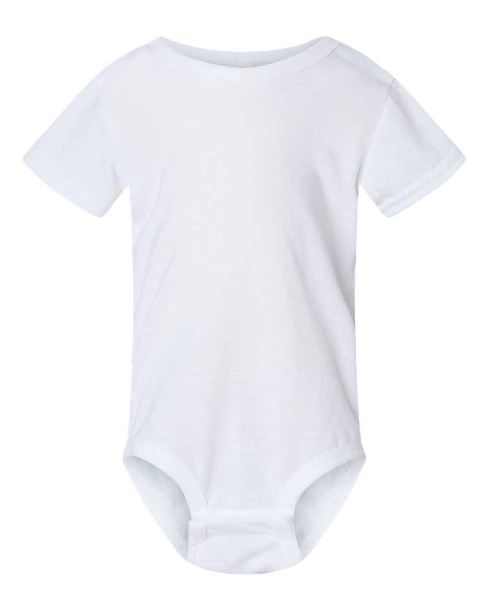 Front View of White Infant Polyester Sublimation Bodysuit - 4610