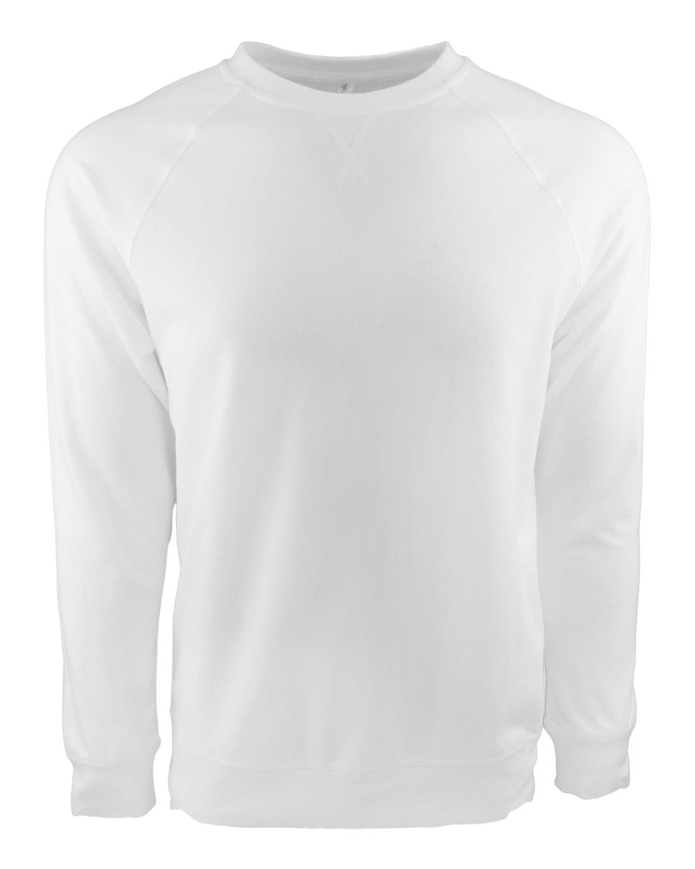 Front View of White Laguna Raglan Crewneck Sweatshirt - 9000
