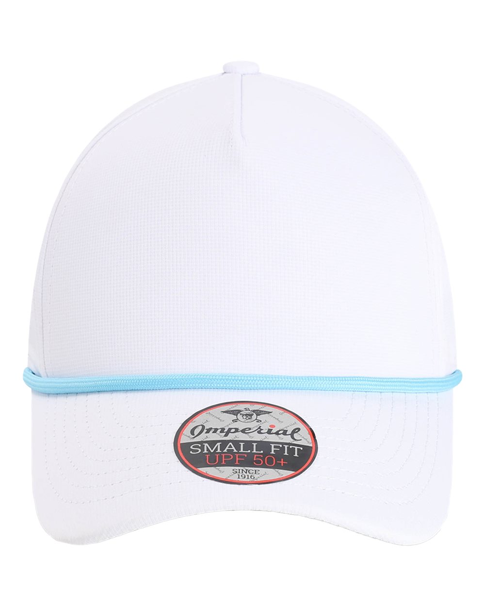 Front View of White/ Light Blue The Corral Women's Cap - L5059