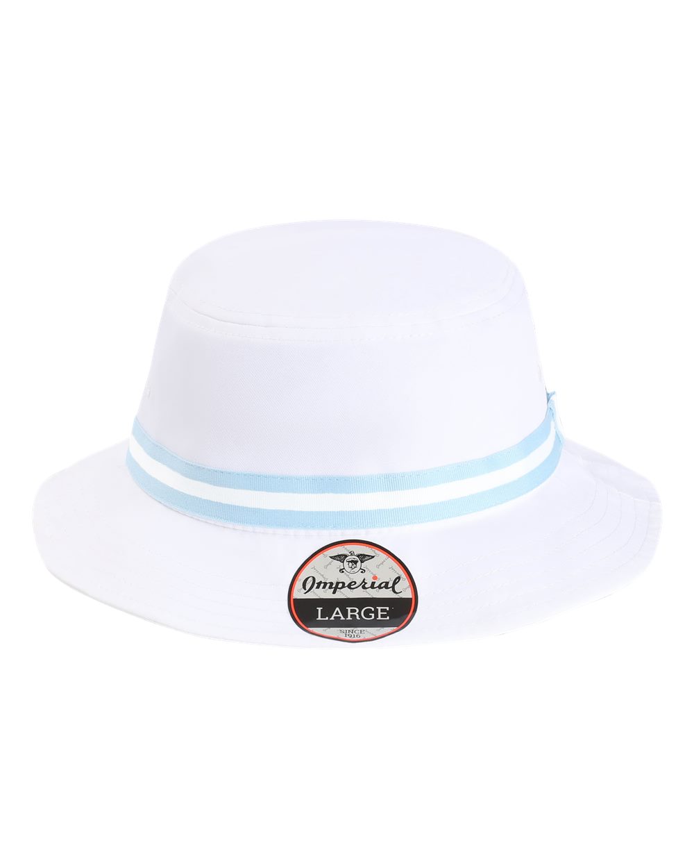 Front View of White/ Light Blue The Oxford Performance Bucket - 1371P