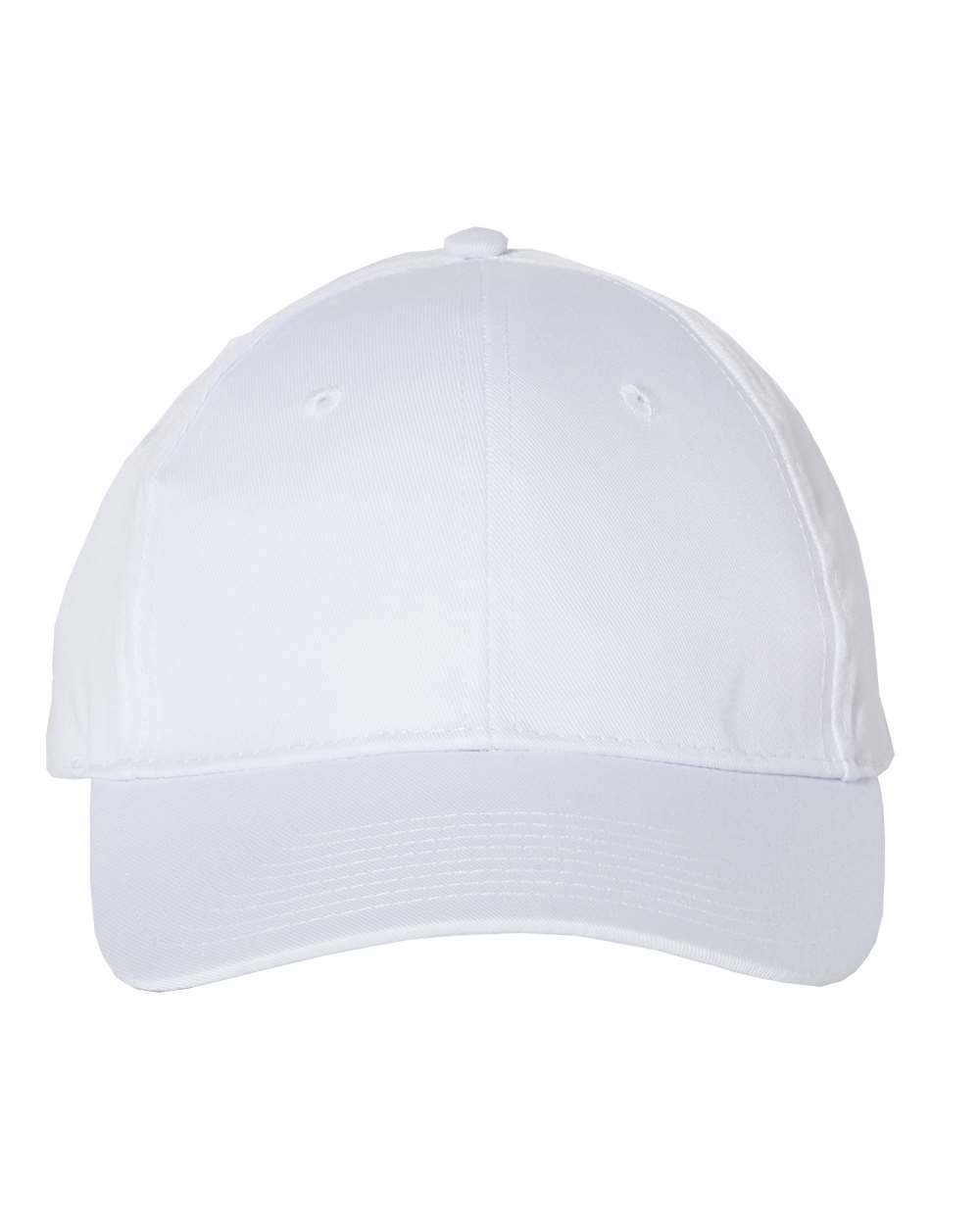 Front View of White Lightweight Twill Cap - VC100