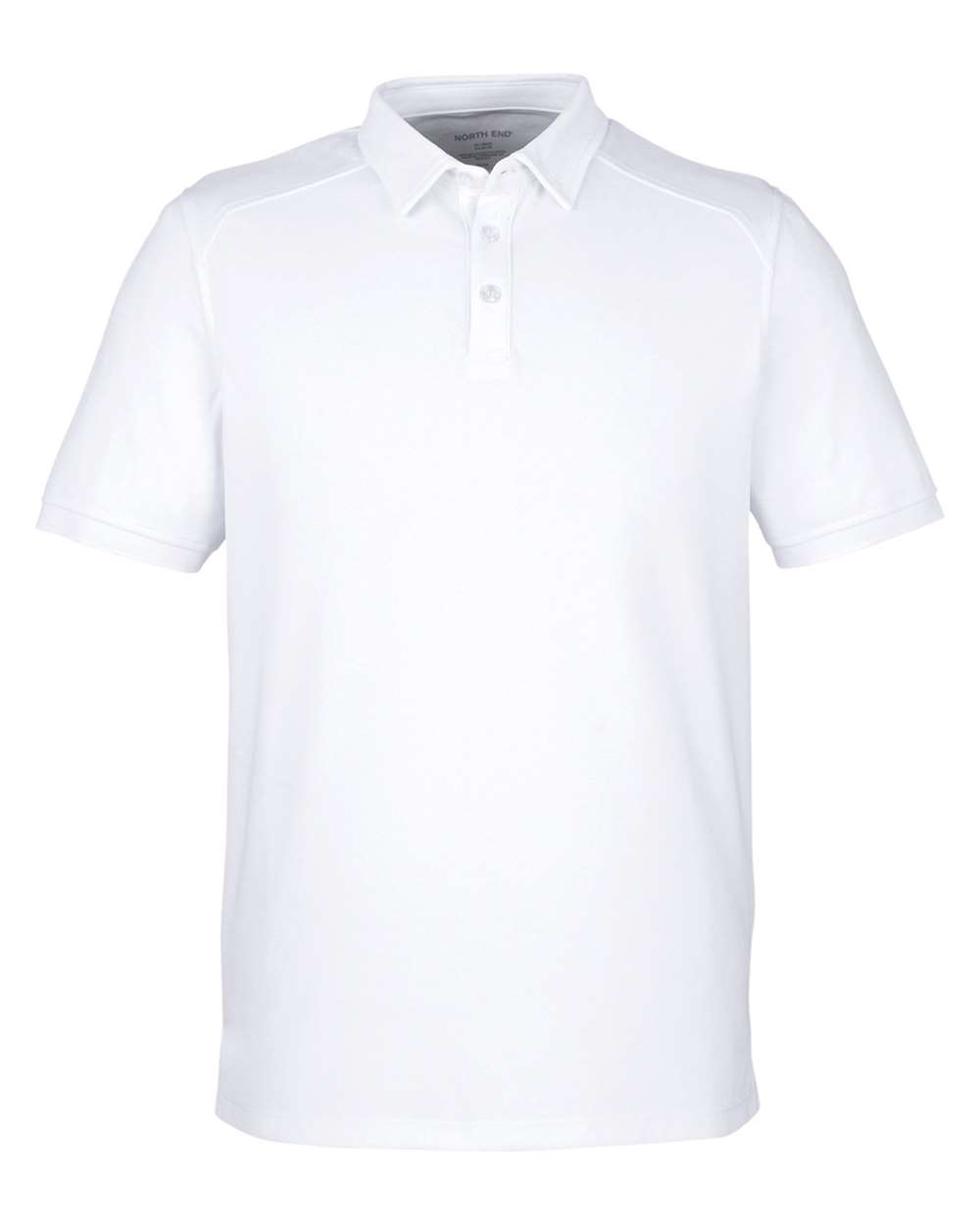 Front View of White Men's Express Tech Performance Polo - NE112