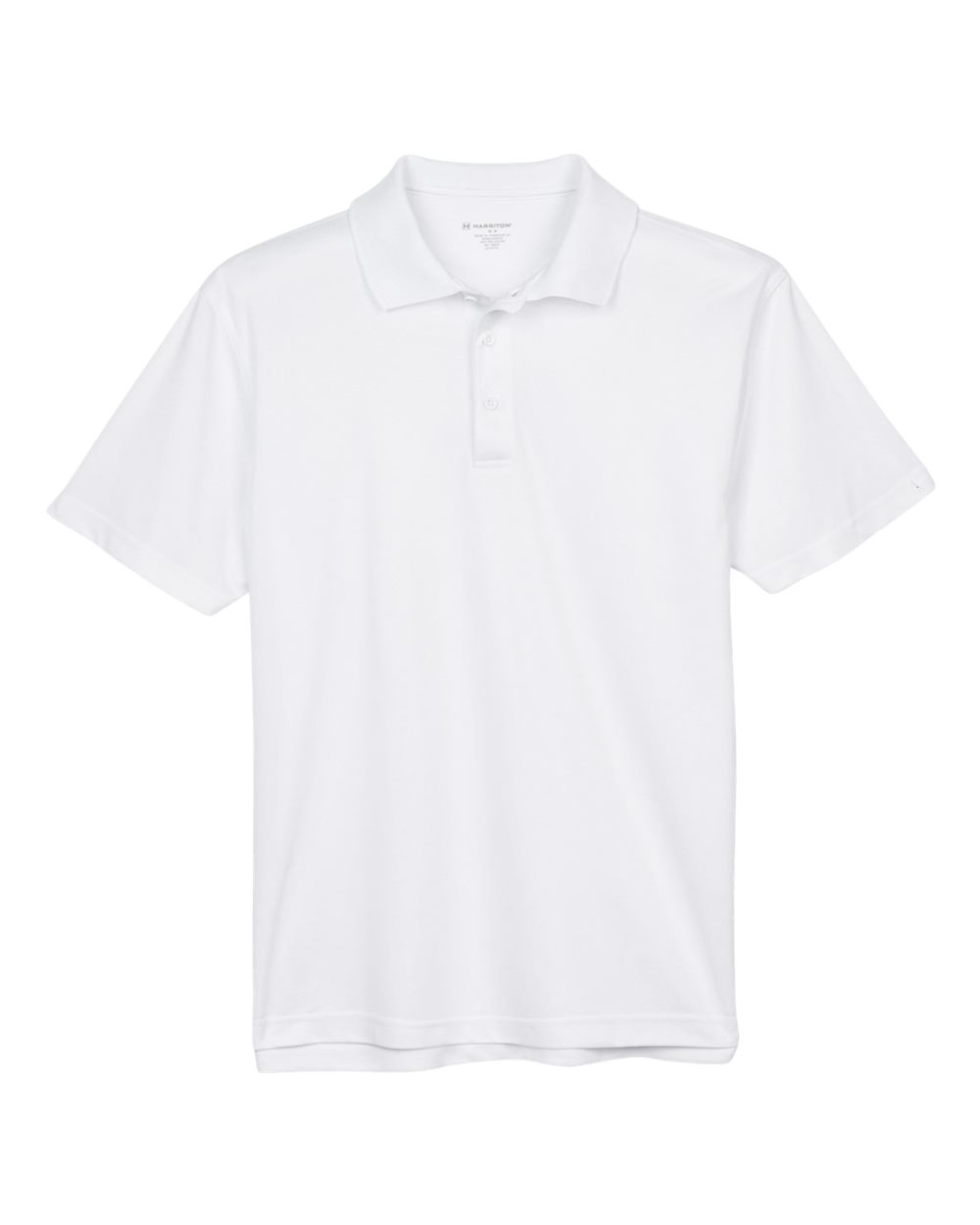 Front View of White Men's Polyester Jersey Polo - M315