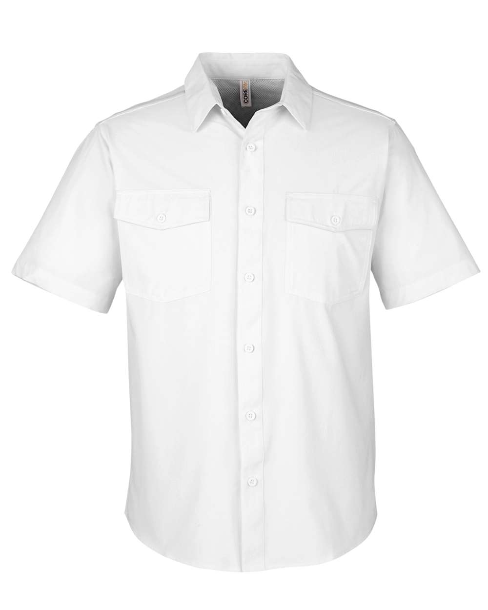 Front View of White Men's Ultra UVP® Marina Shirt - CE510