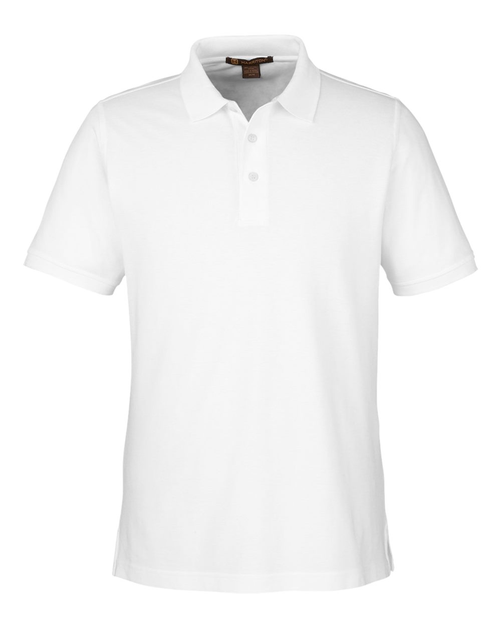 Front View of White Men's Valiant Cotton Snag Protect Polo - M205