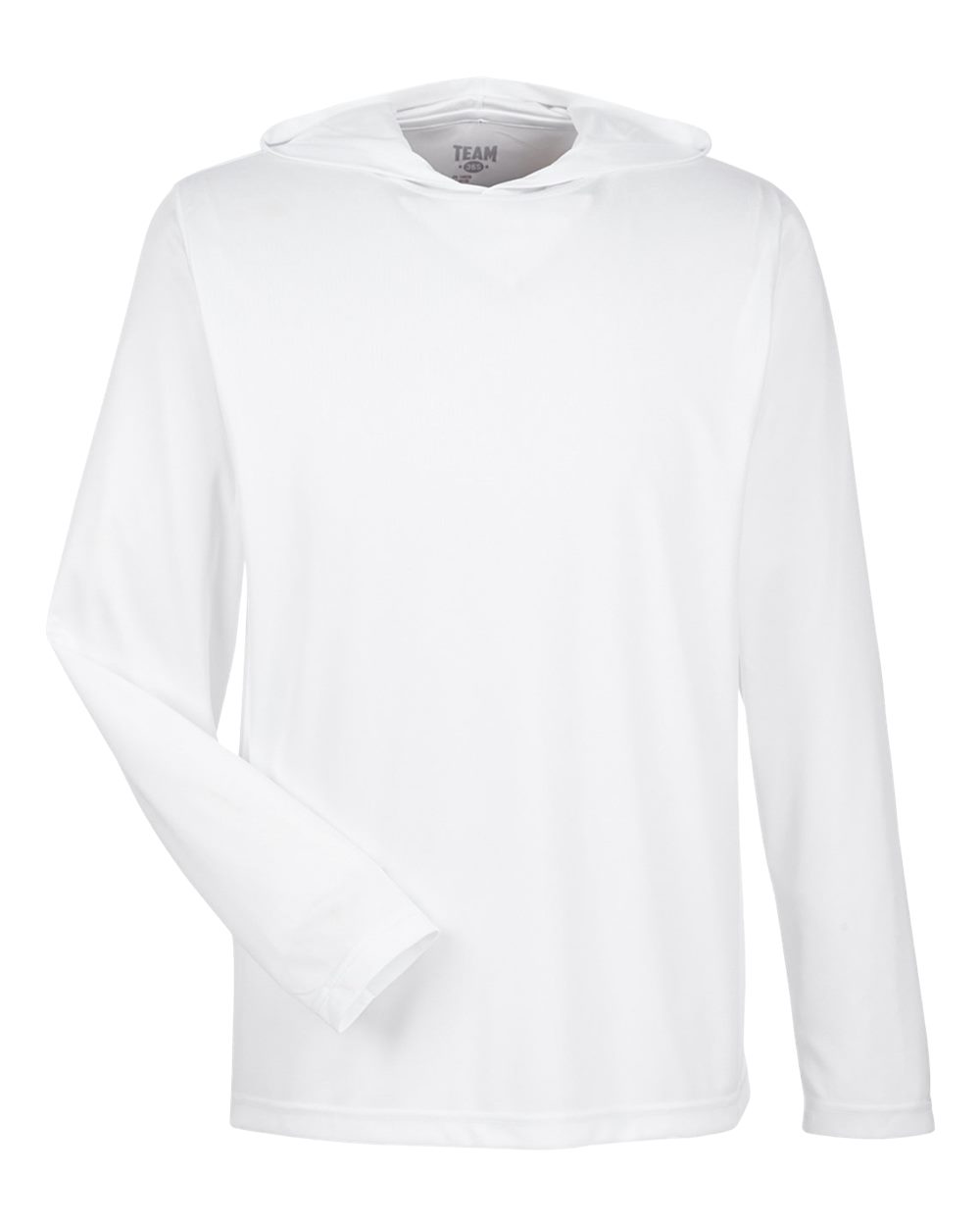Front View of White Men's Zone Performance Hooded T-Shirt - TT41