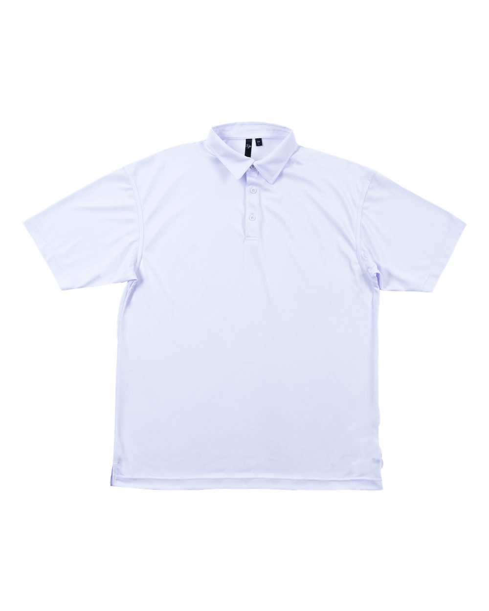Front View of White Micro Pique Polo - 0740