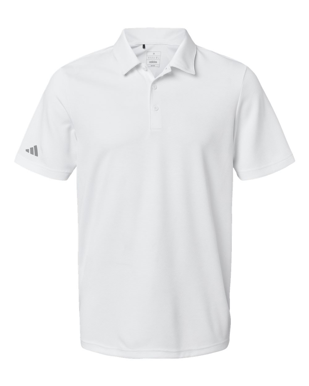 Front View of White Micro Pique Polo - A580
