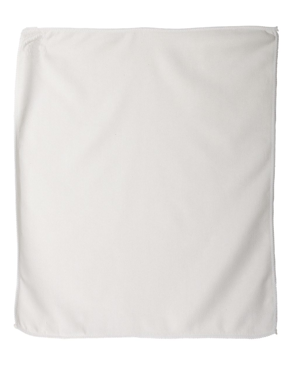 Front View of White Microfiber Rally Towel - C1118M
