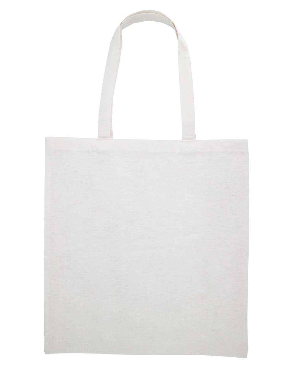 Front View of White Midweight Recycled Tote Bag - OAD113R