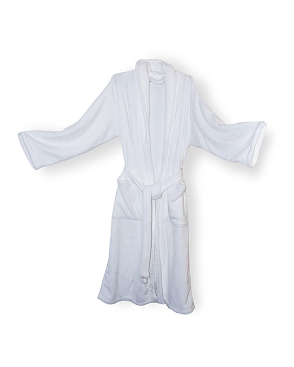 Front View of White Mink Touch Luxury Robe - 8723
