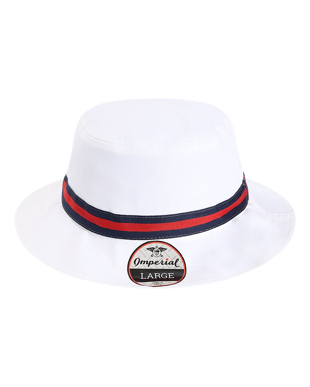 Front View of White/ Navy/ Red The Oxford Performance Bucket - 1371P