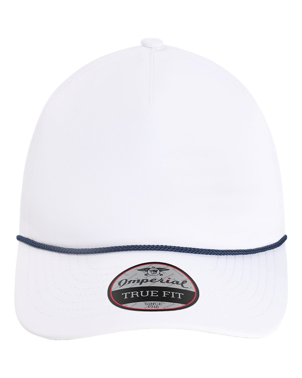 Front View of White/ Navy The Harrison Cap - 5054U