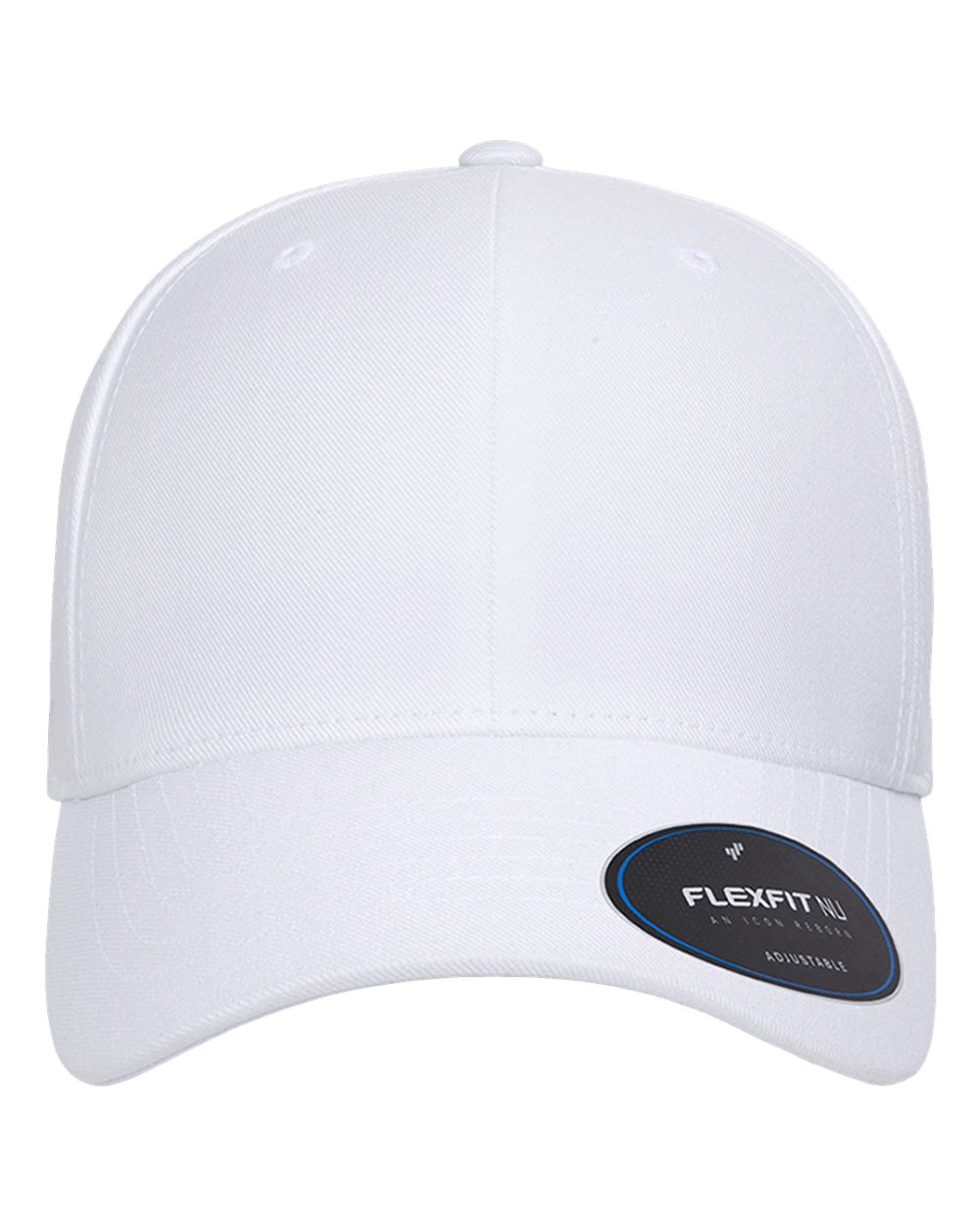Front View of White NU® Adjustable Cap - 6110NU