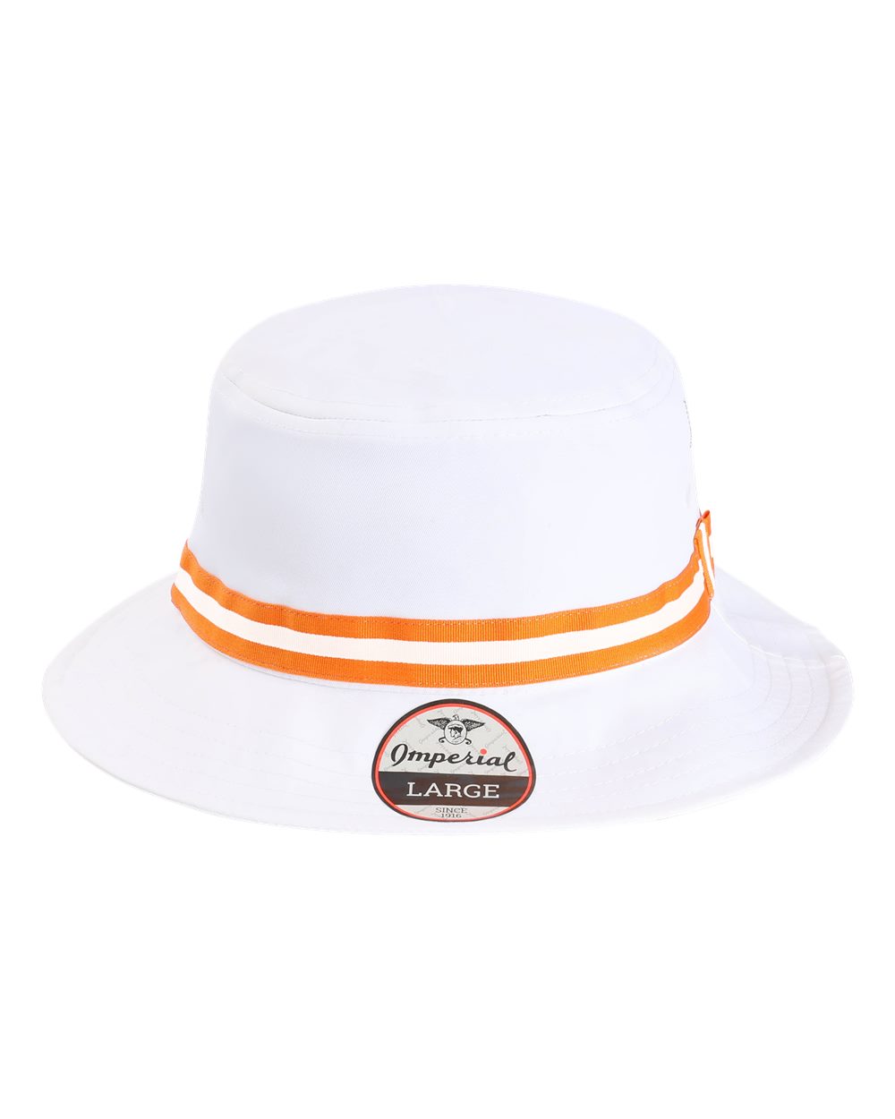 Front View of White/ Orange The Oxford Performance Bucket - 1371P