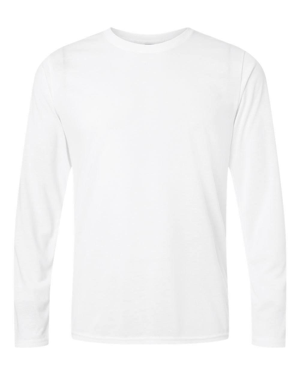 Front View of White Performance® Long Sleeve T-Shirt - 42400