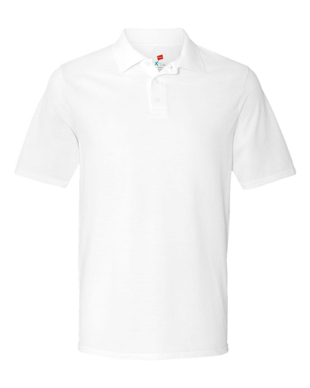 Front View of White Piqué Polo - 055P