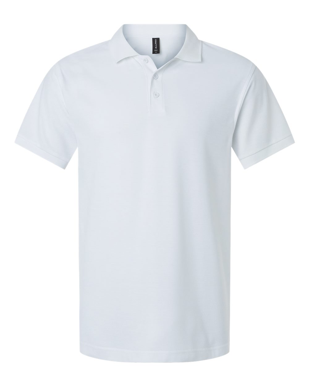 Front View of White Pique Polo - 62800