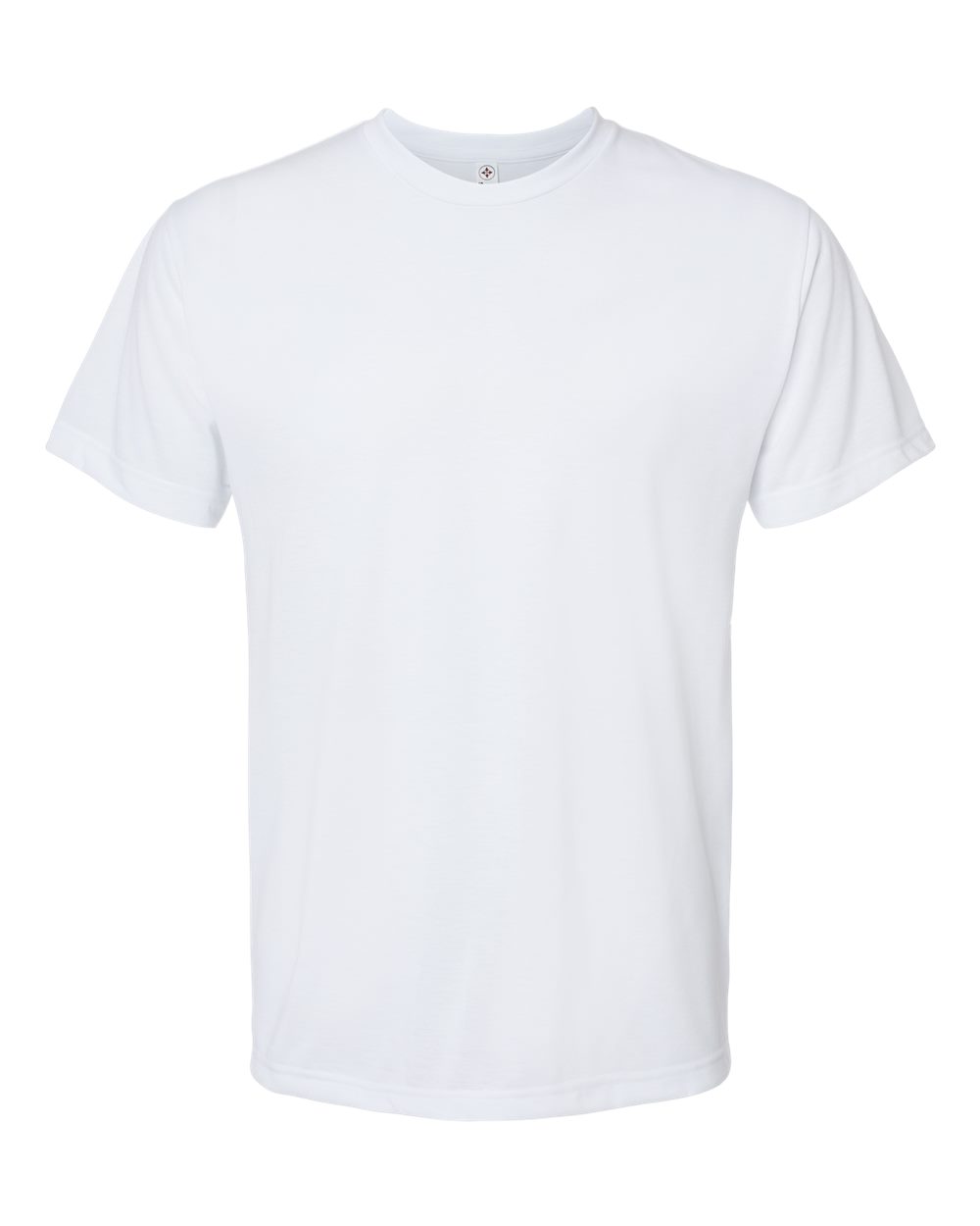 Front View of White Polyester Sublimation Tee - 1910