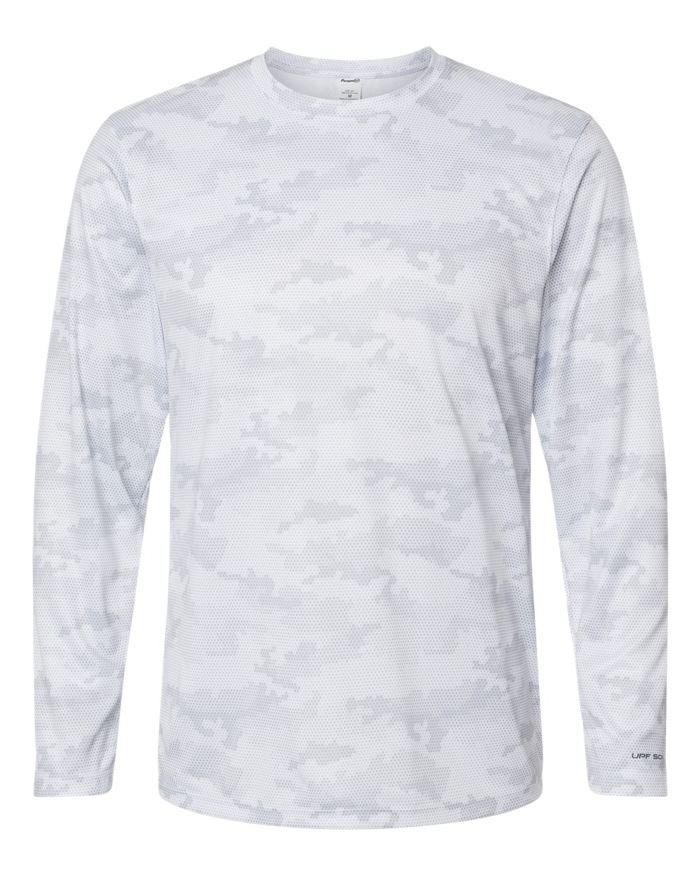 Front View of White Pompano Performance Camo Long Sleeve T-Shirt - 217