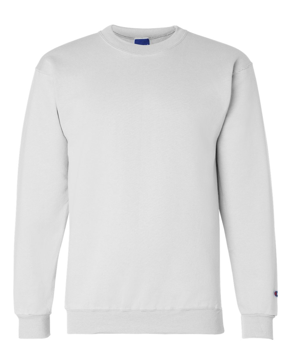 Front View of White Powerblend® Crewneck Sweatshirt - S600