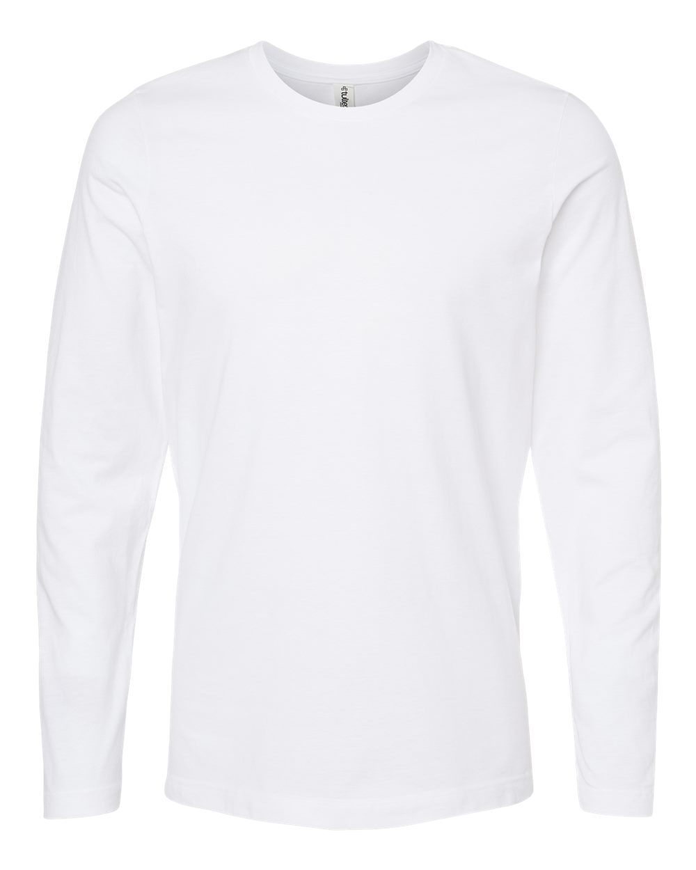 Front View of White Premium Cotton Long Sleeve T-Shirt - 591