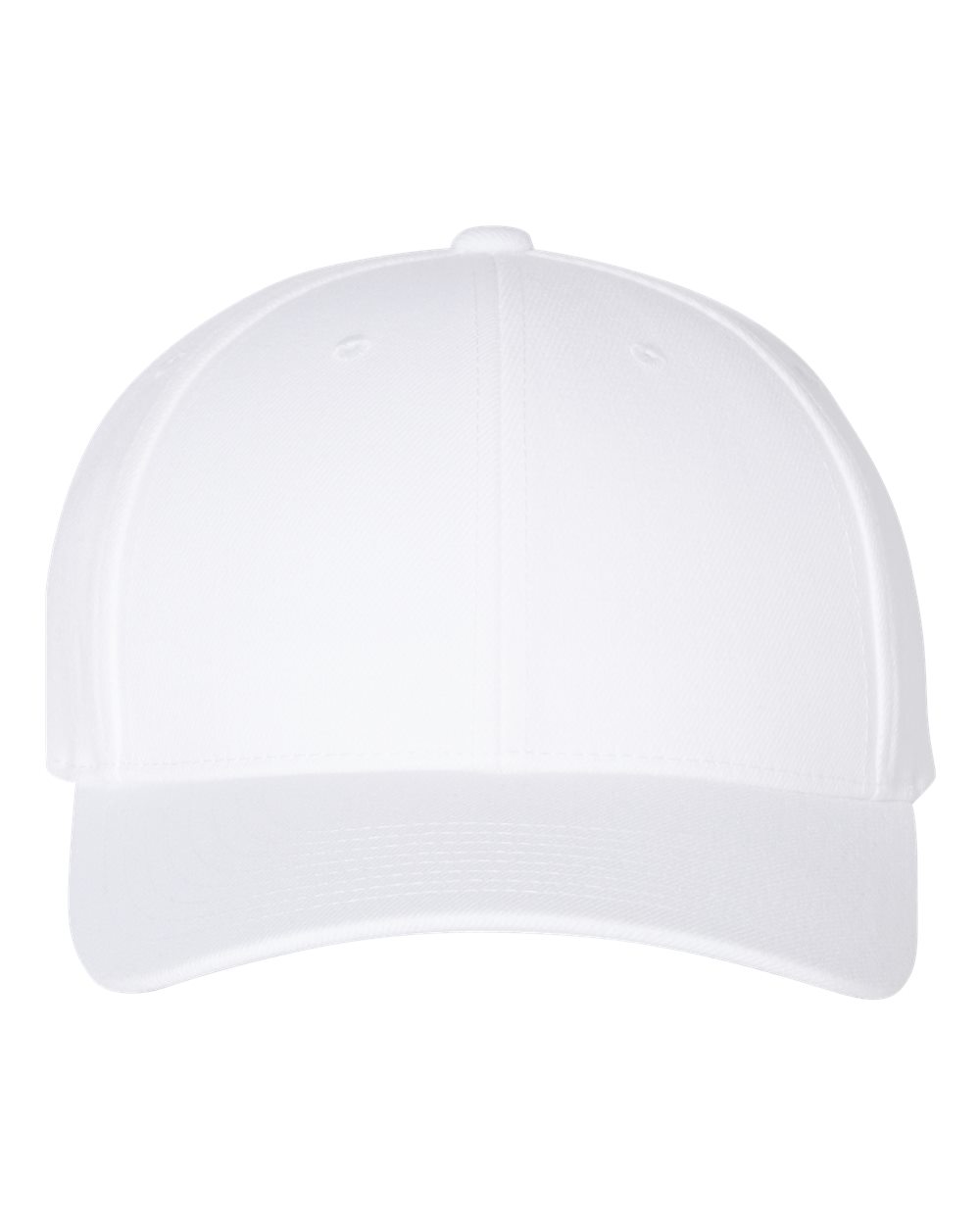 Front View of White Premium Curved Bill Snapback Cap - 6789M