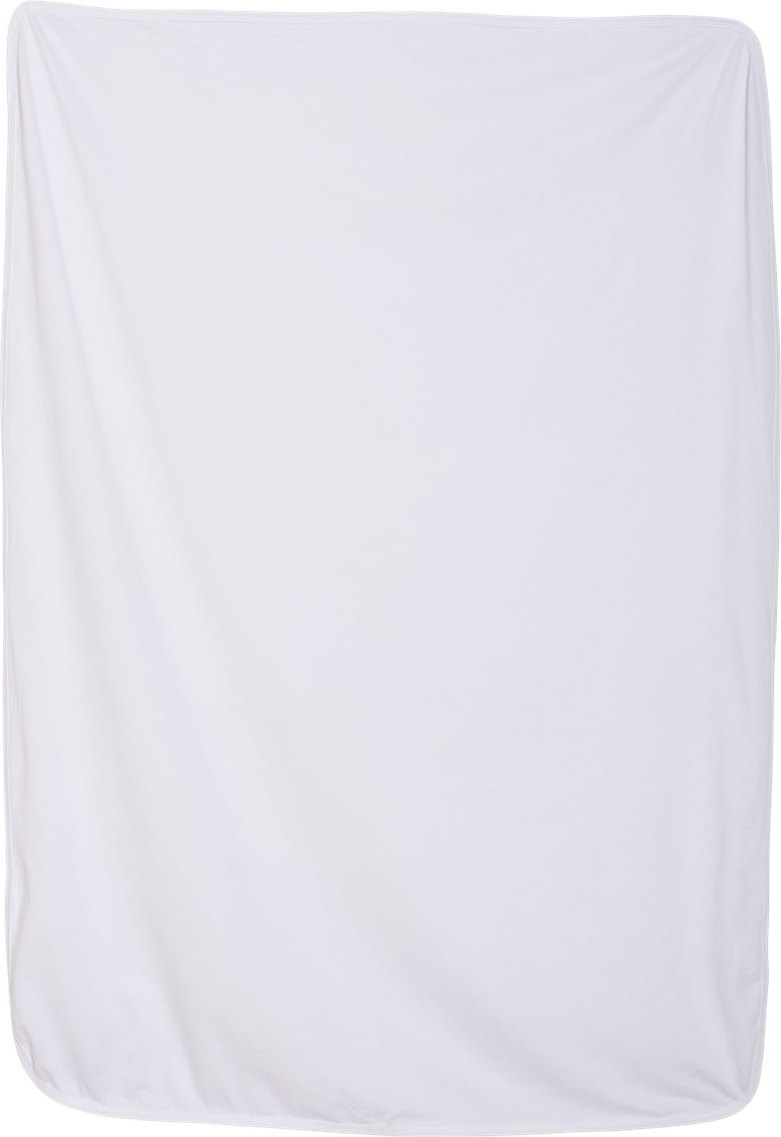 Front View of White Premium Jersey Infant Blanket - 1110