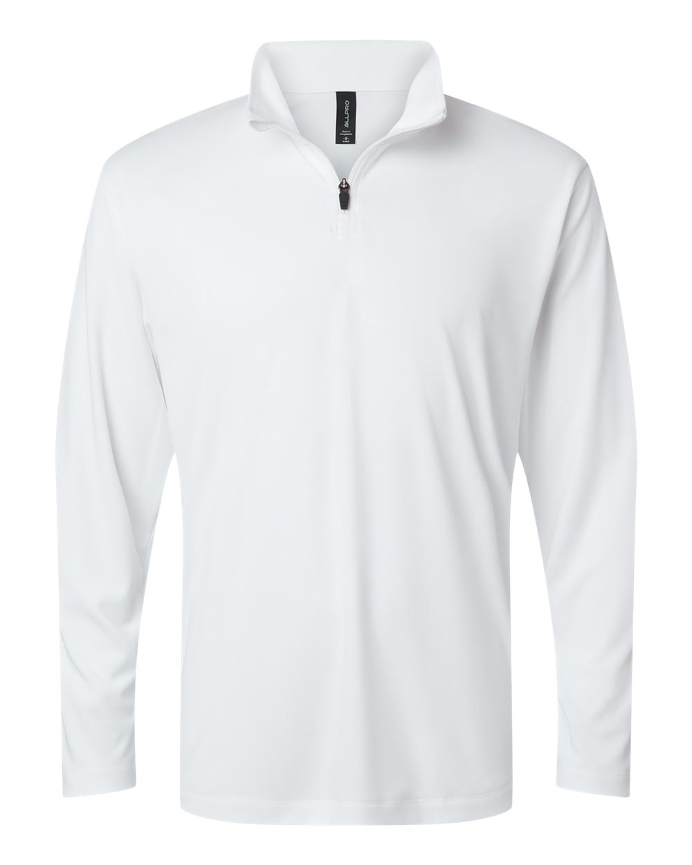 Front View of White Pro-Lock Performance Quarter-Zip Pullover - 41870