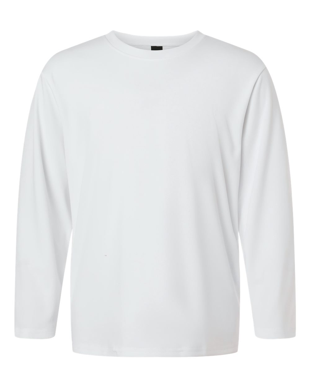 Front View of White Pro-Lock Youth Performance Long Sleeve T-Shirt - 48400Y
