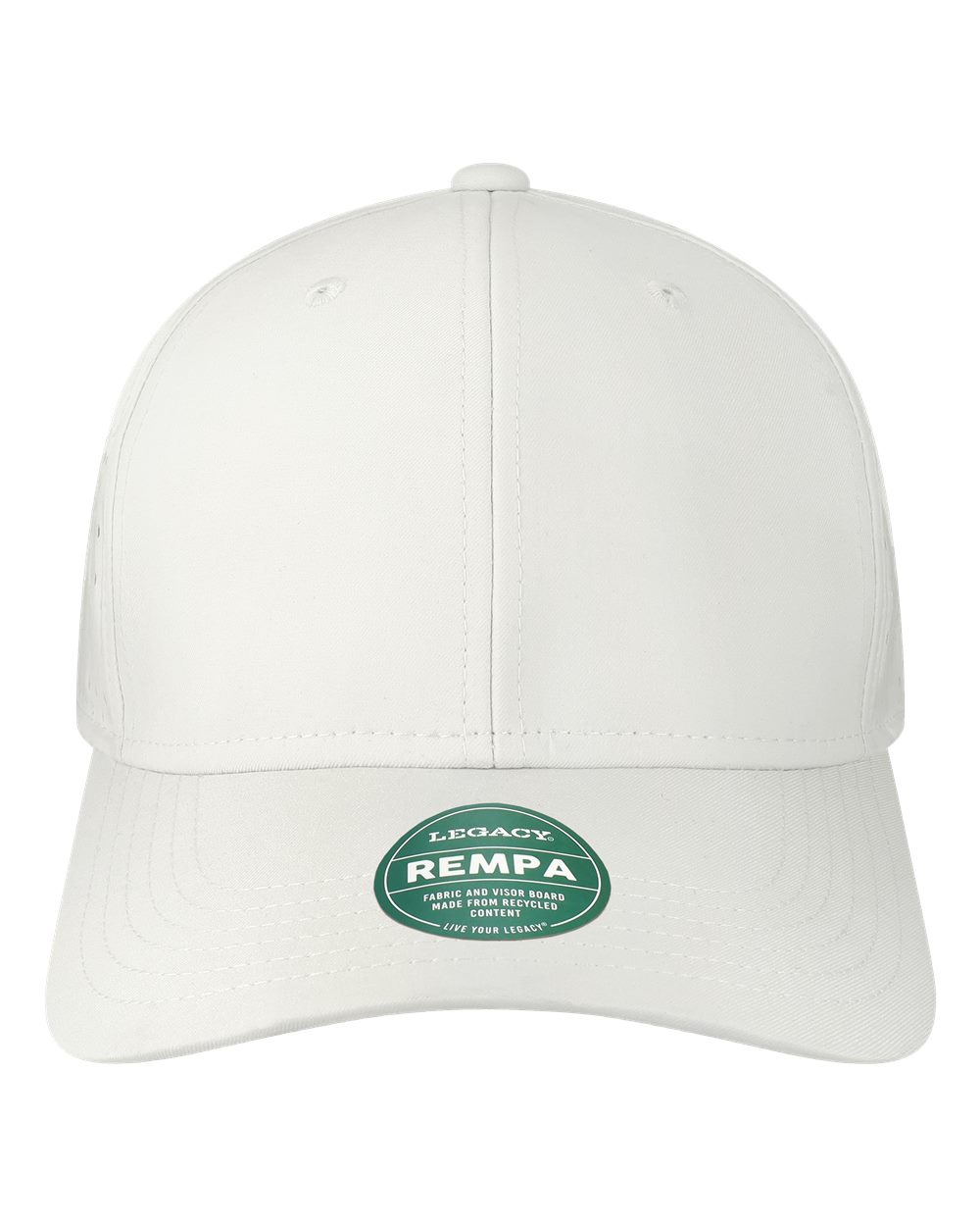 Front View of White Reclaim Mid-Pro Adjustable Cap - REMPA