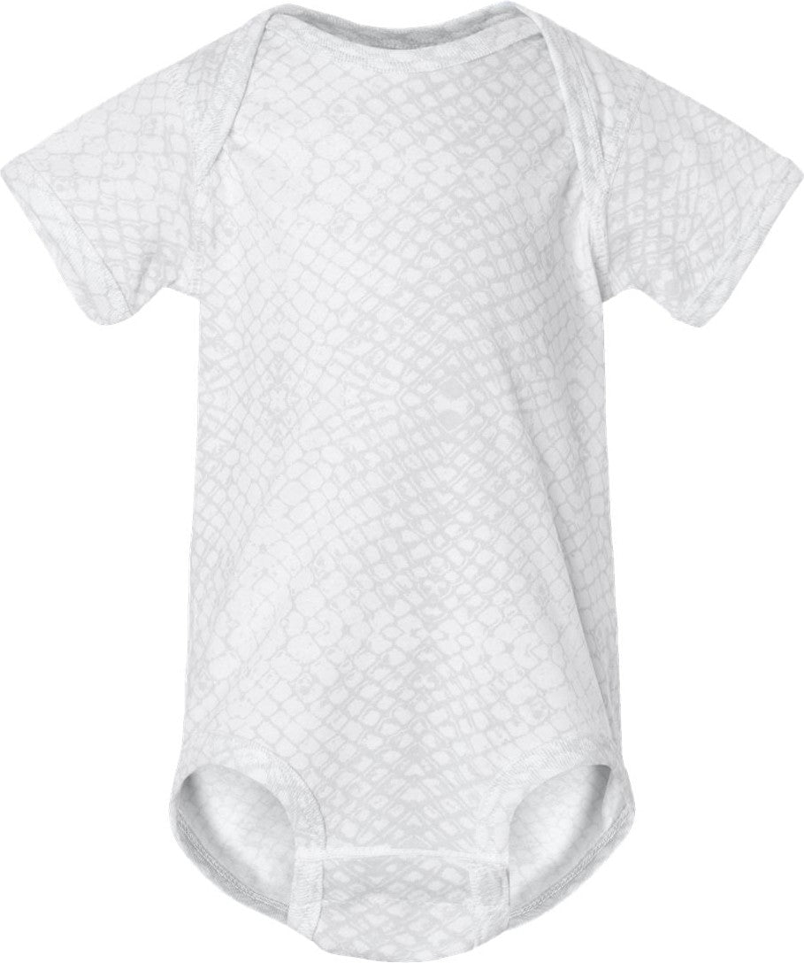Front View of White Reptile Infant Fine Jersey Bodysuit - 4424