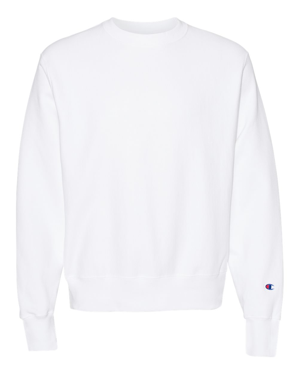 Front View of White Reverse Weave® Crewneck Sweatshirt - S149