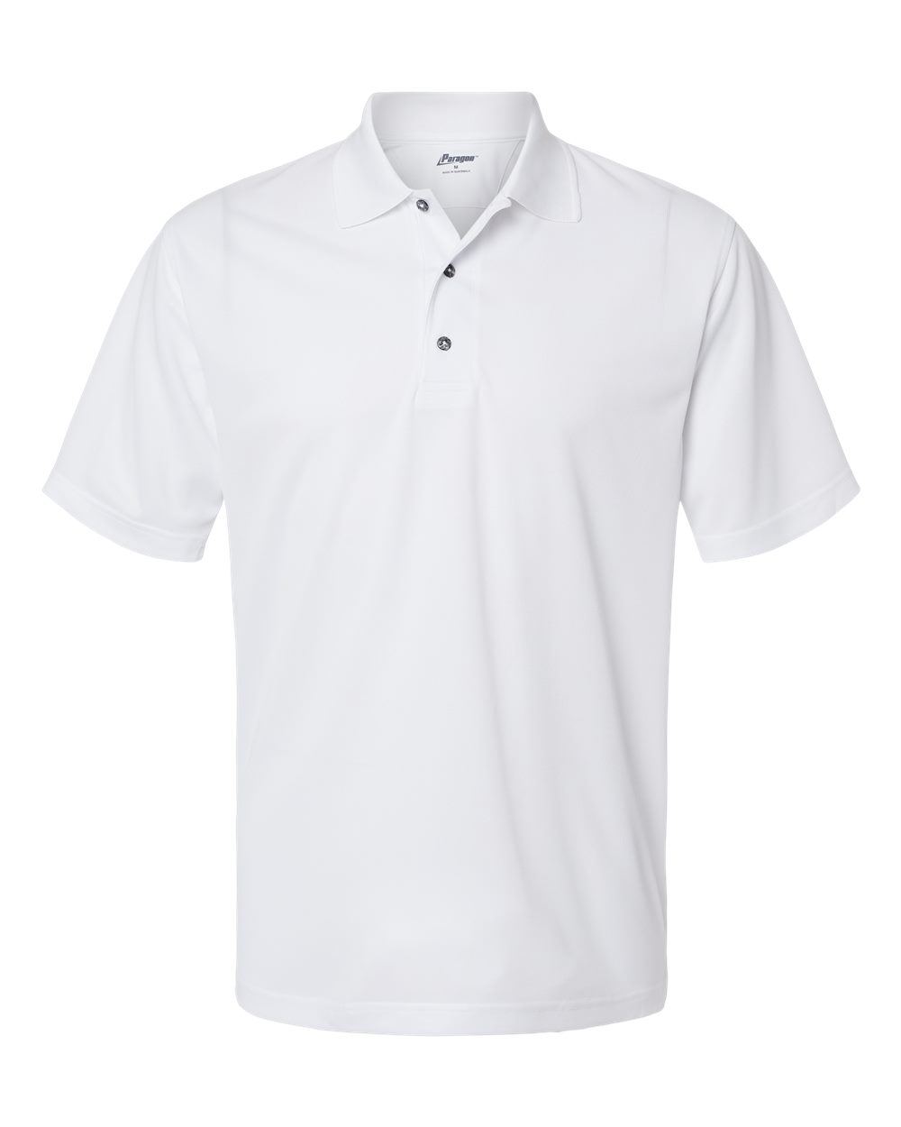 Front View of White Saratoga Performance Mini Mesh Polo - 100