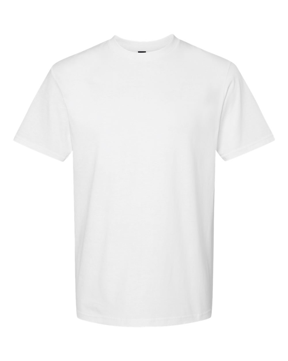Front View of White Softstyle® Midweight T-Shirt - 65000