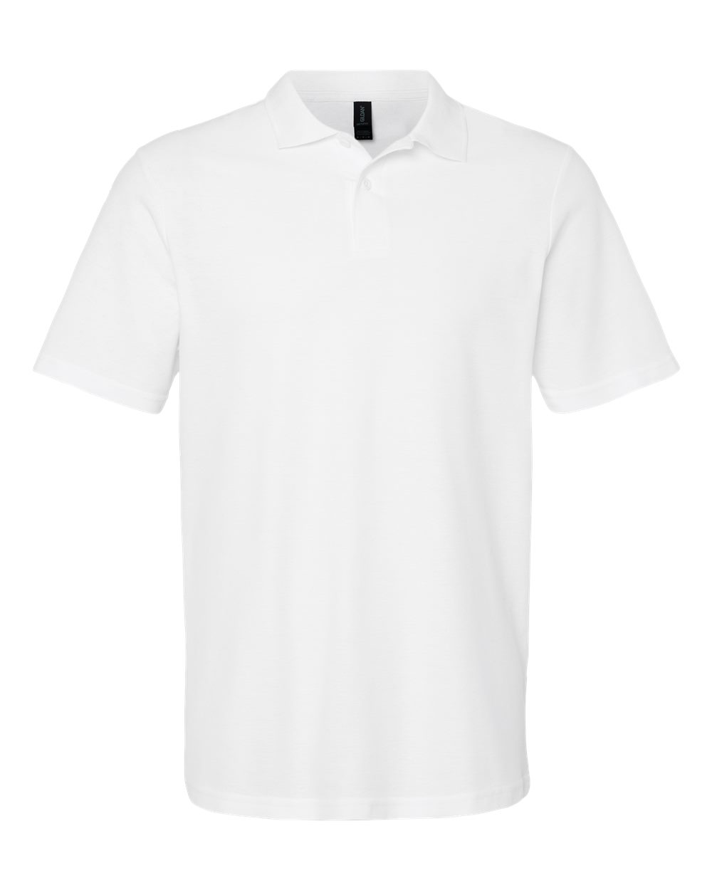 Front View of White Softstyle® Pique Polo - 64800