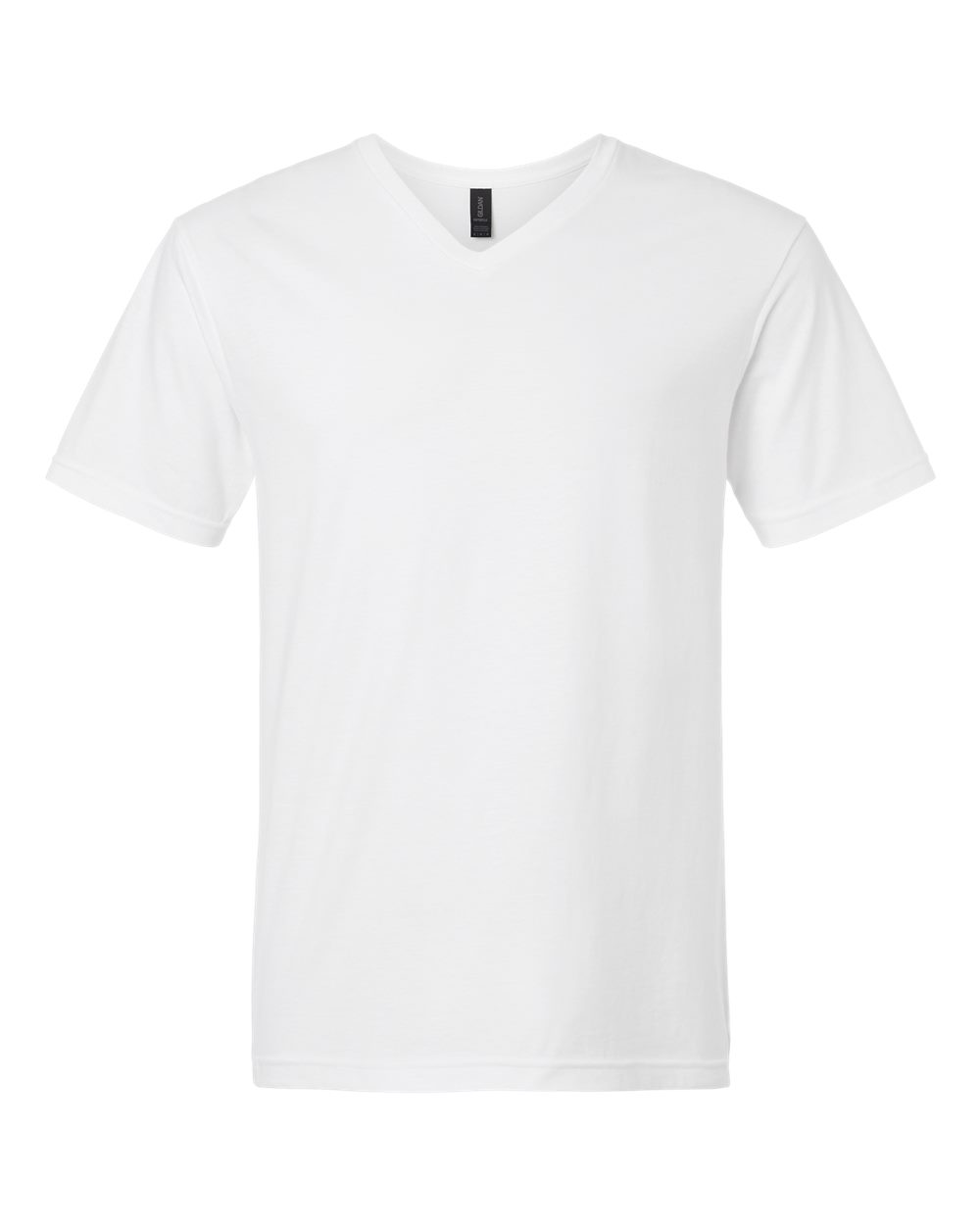 Front View of White Softstyle® V-Neck T-Shirt - 64V00