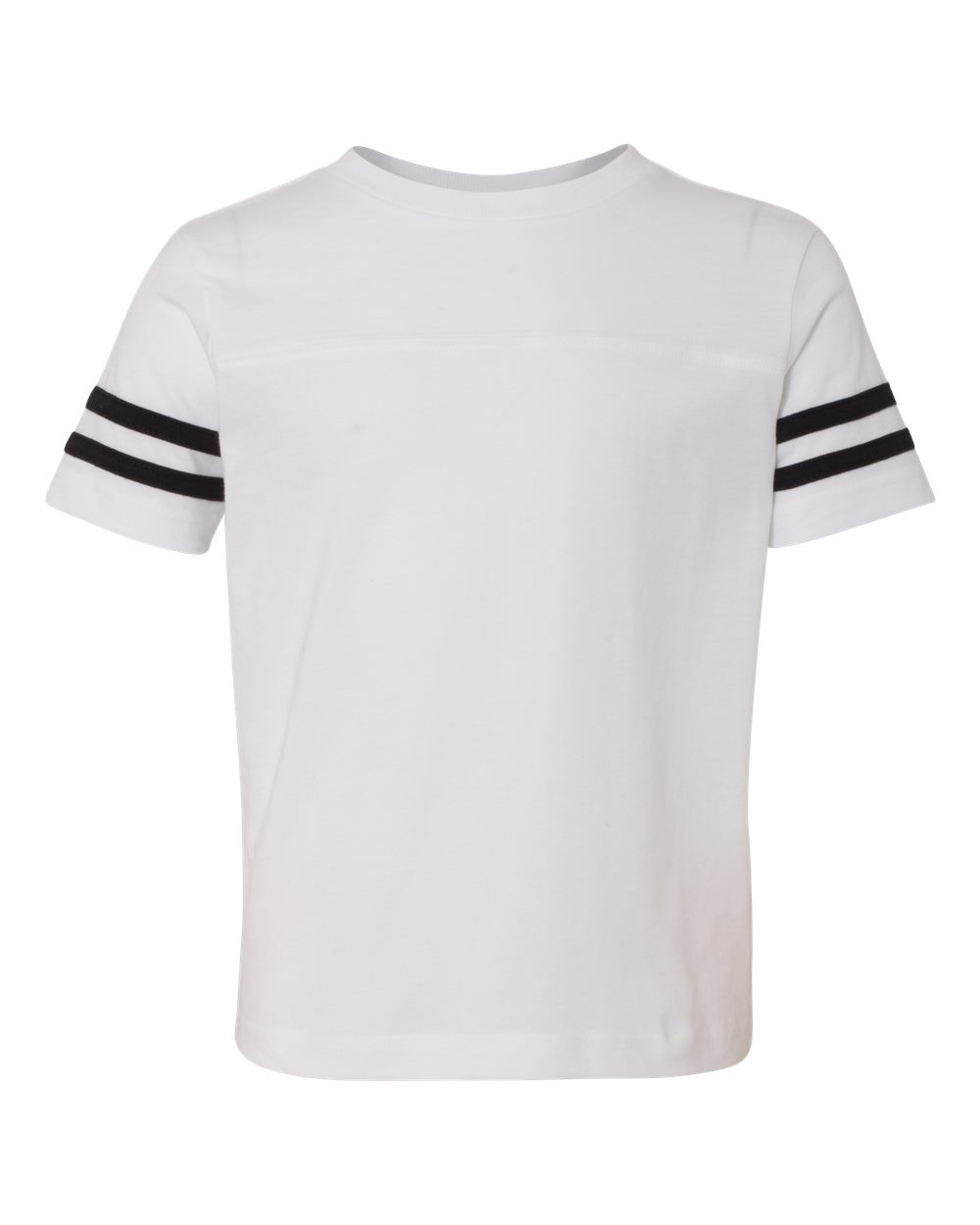Front View of White Solid/ Black Toddler Football Fine Jersey Tee - 3037