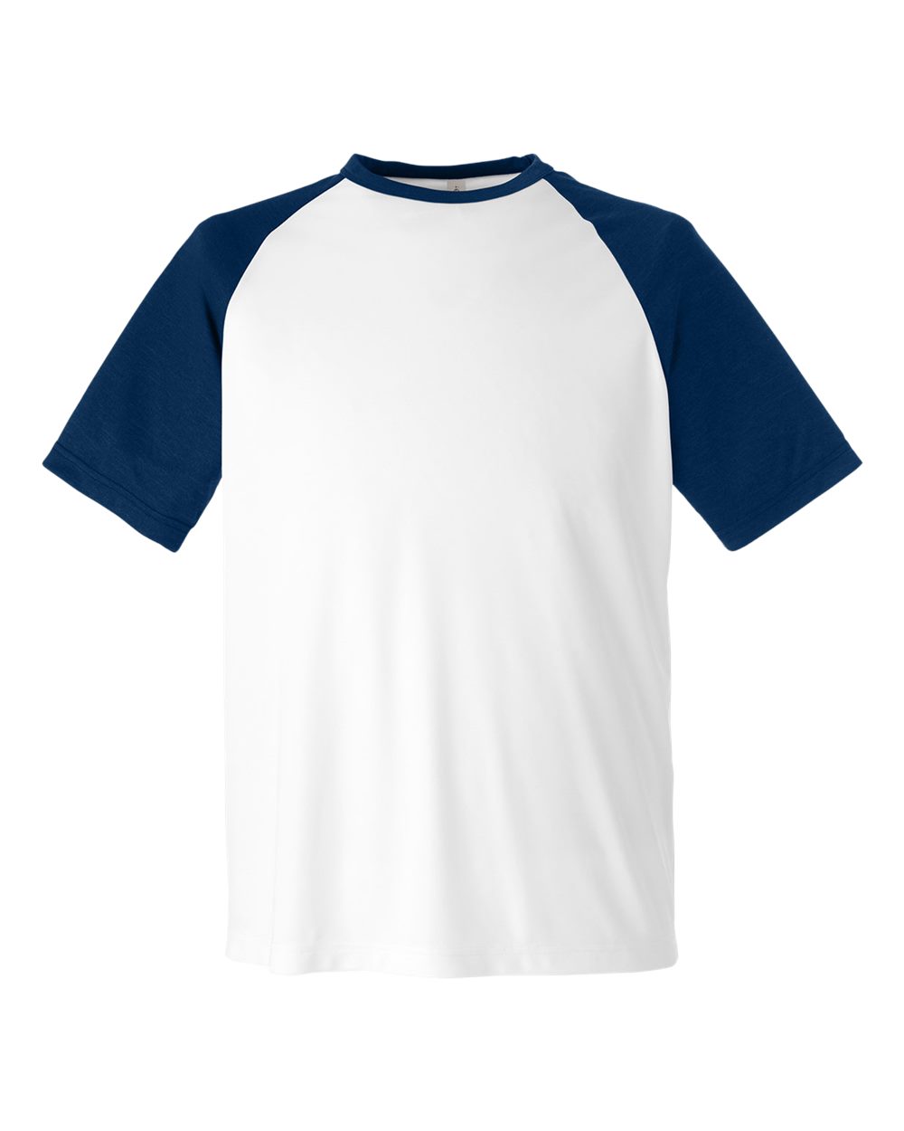 Front View of White/ Sport Dark Navy Heather Unisex Zone Colorblock Raglan T-Shirt - TT62