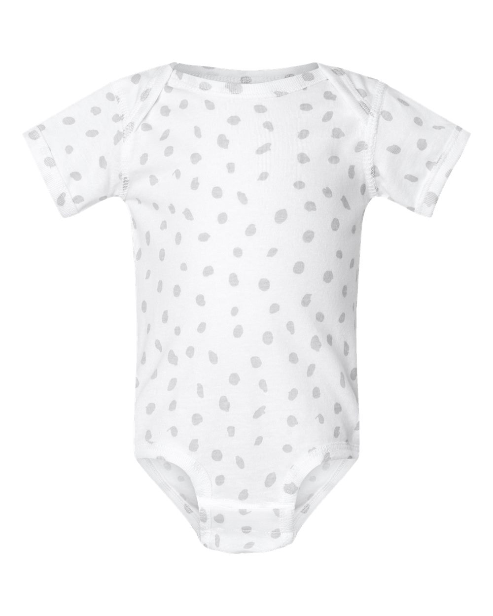 Front View of White Spot Infant Fine Jersey Bodysuit - 4424