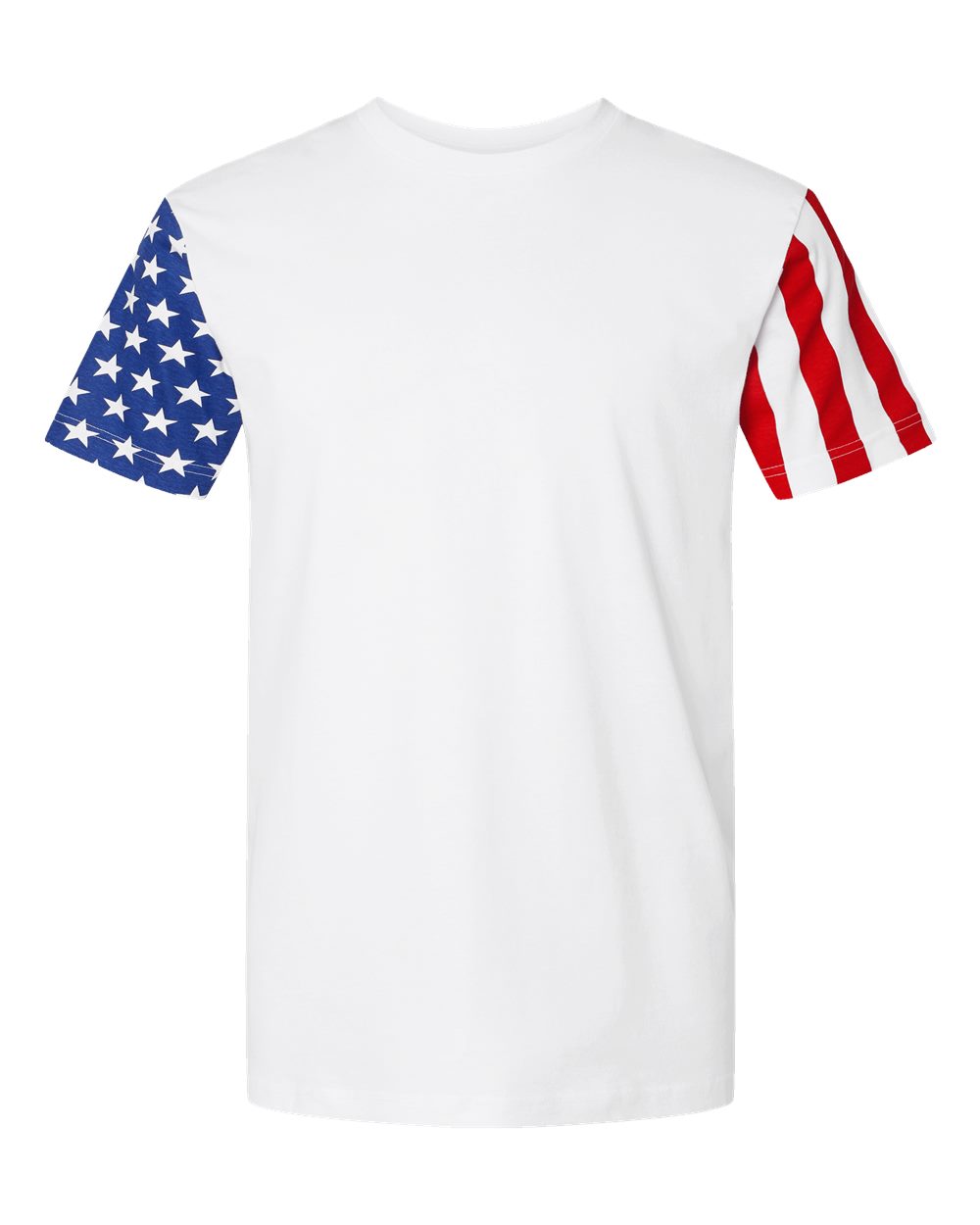 Front View of White Stars & Stripes T-Shirt - 3976