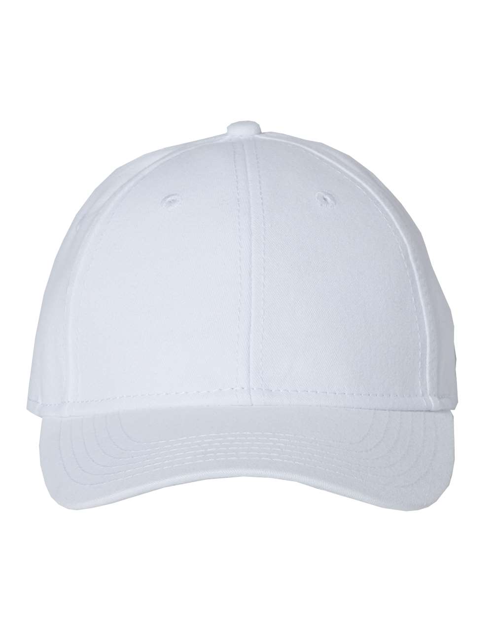 Front View of White Structured Cap - AH30