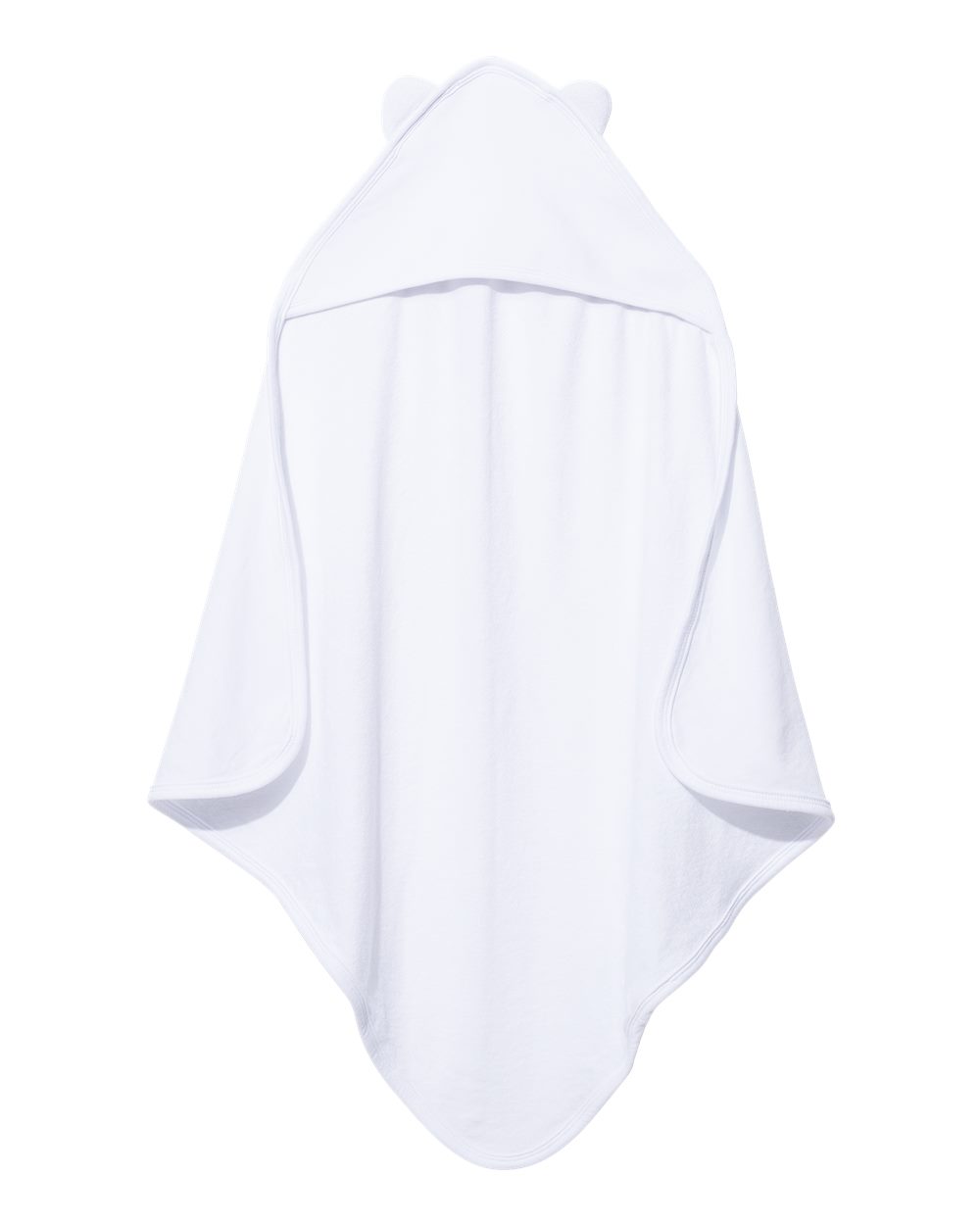 Front View of White Terry Cloth Hooded Towel with Ears - 1013