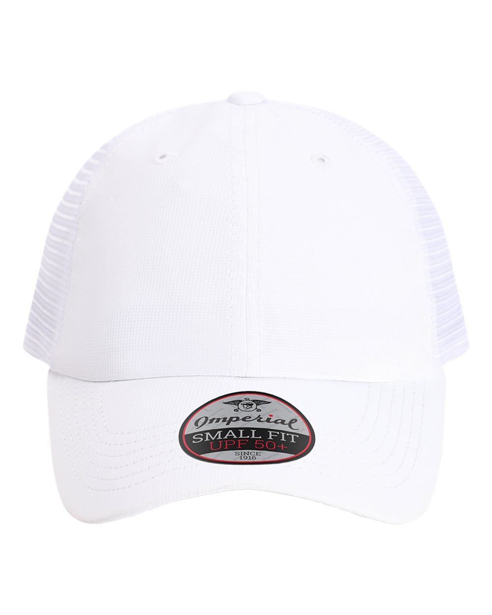 Front View of White The Hinsen Women's Mesh Back Cap - L338M