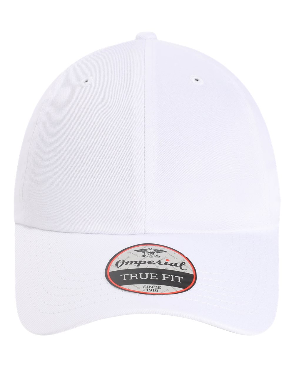 Front View of White The Original Buckle Dad Hat - X210B