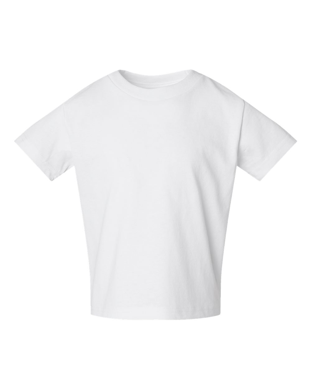 Front View of White Toddler Cotton Jersey Tee - 3301T