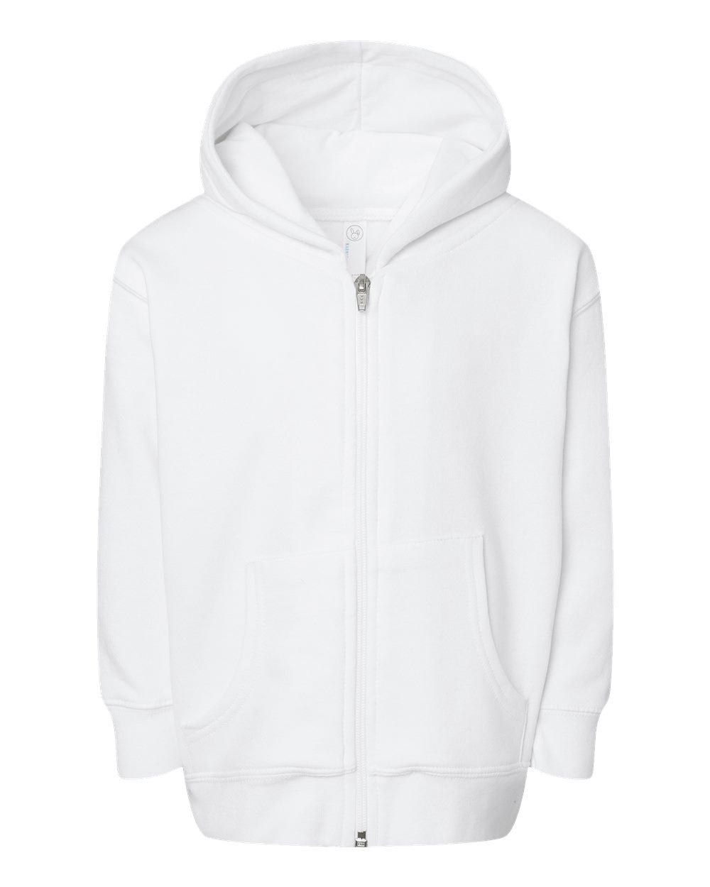 Front View of White Toddler Full-Zip Fleece Hoodie - 3346