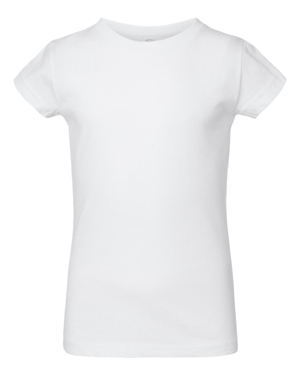 Front View of White Toddler Girls Fine Jersey Tee - 3316